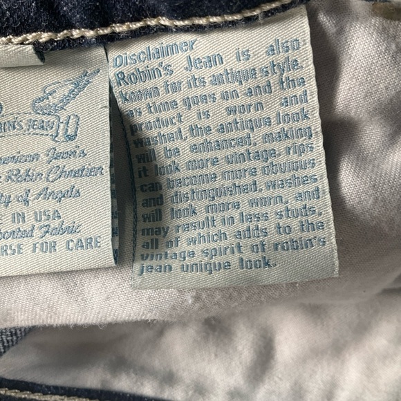 Robins Jeans Women’s Size 30 Angel Wing Pink Crystal Denim Jeans Made In USA - Picture 4 of 16